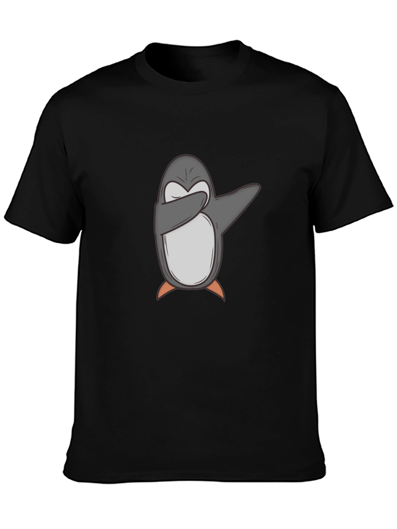 Camiseta Negra con Pingüino Dabbing para Hombre