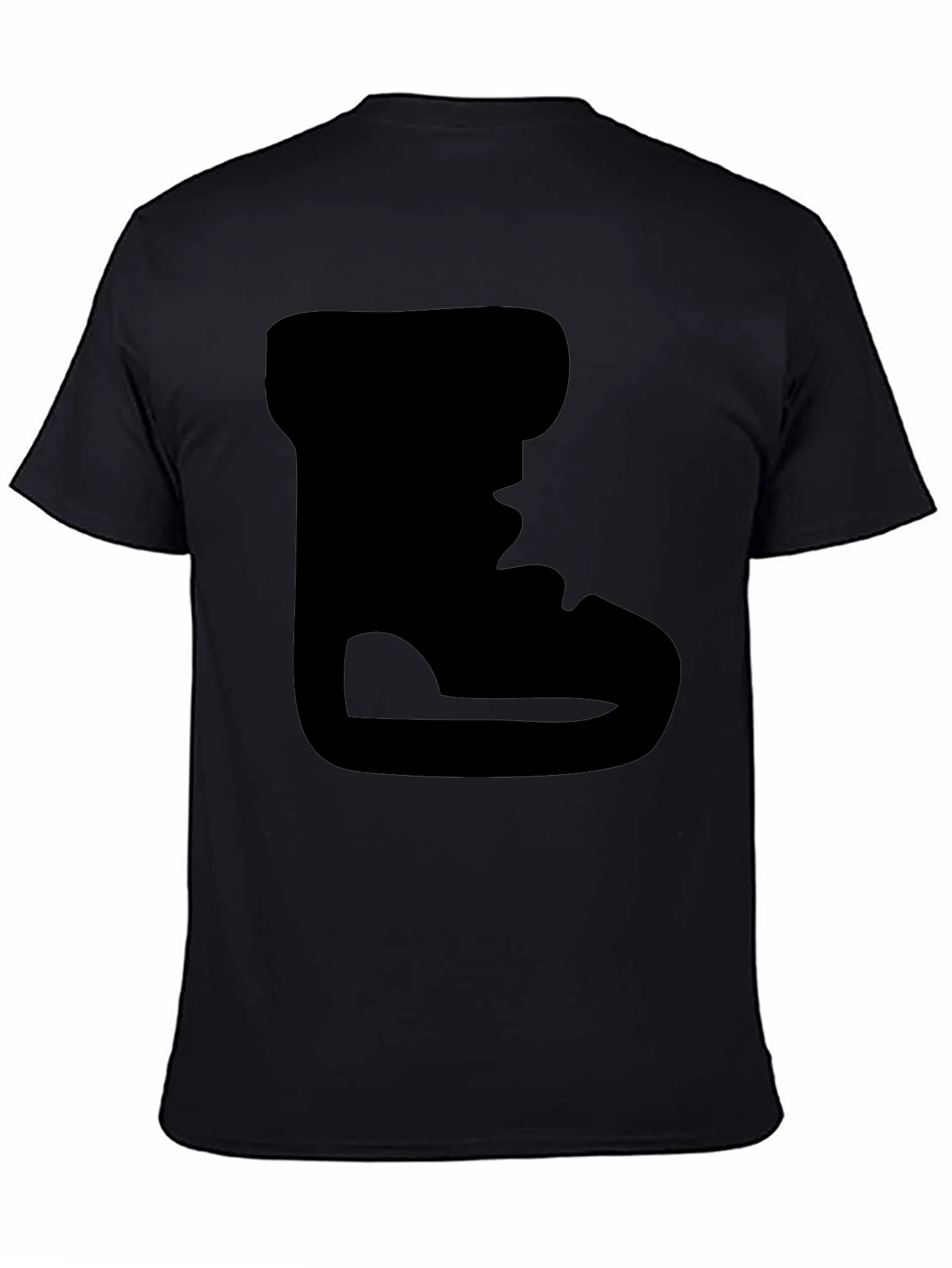 Camiseta Negra con Diseño de Bota