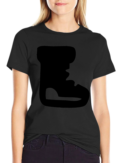 Camiseta Negra con Diseño de Bota