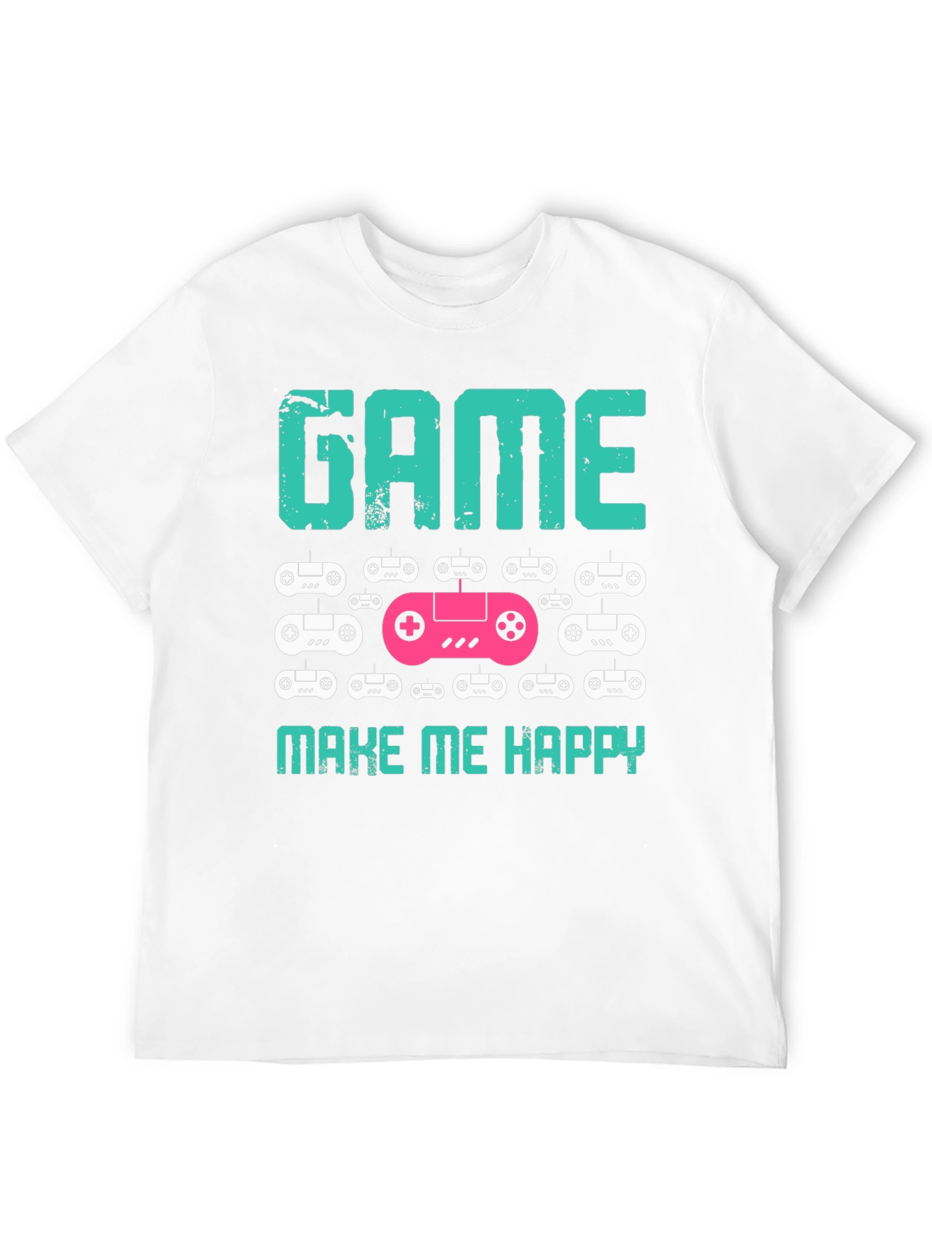 Camiseta Negra Game Make Me Happy para Gamers