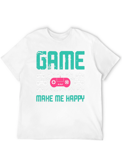 Camiseta Negra Game Make Me Happy para Gamers