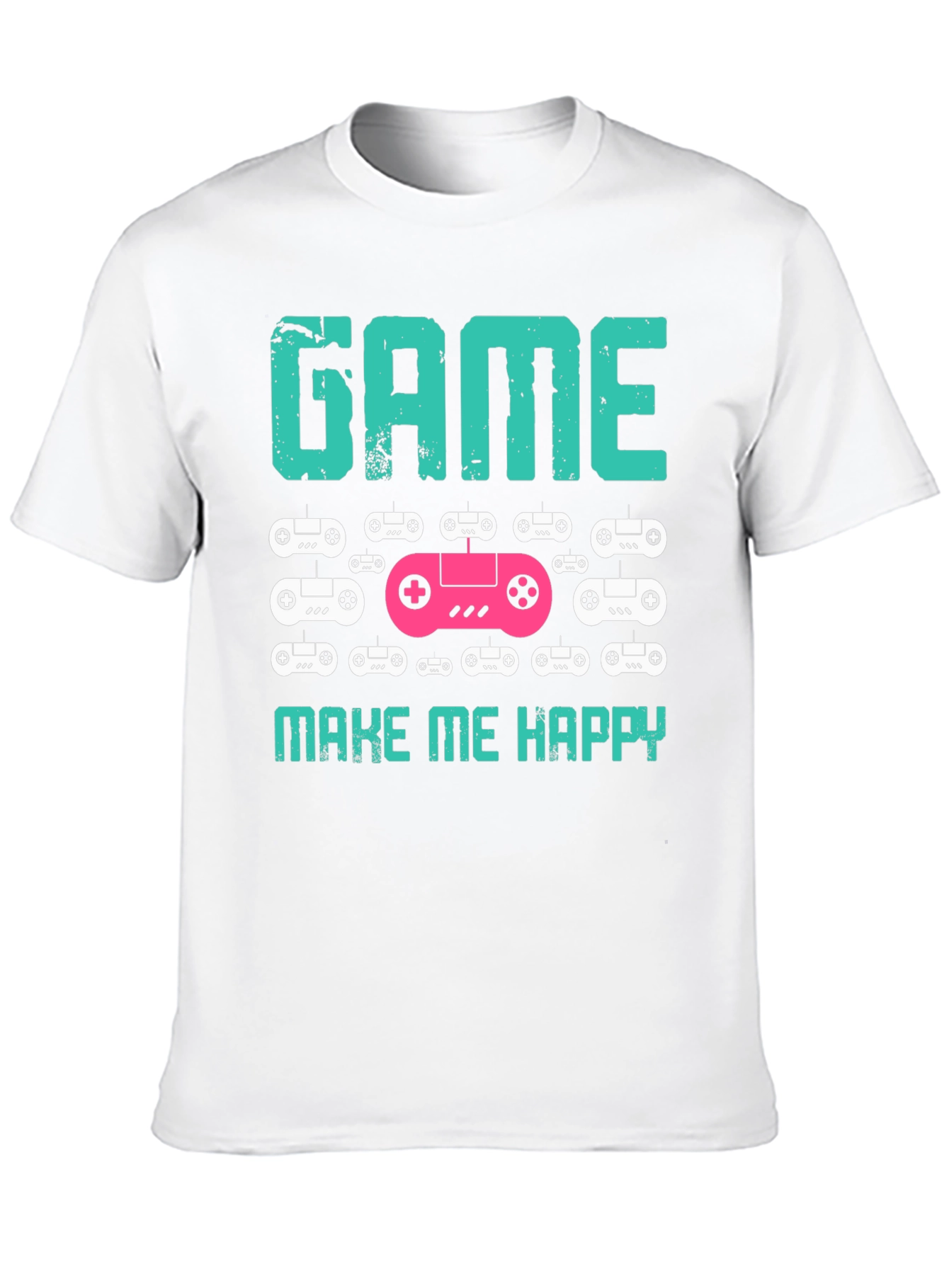 Camiseta Negra Game Make Me Happy para Gamers