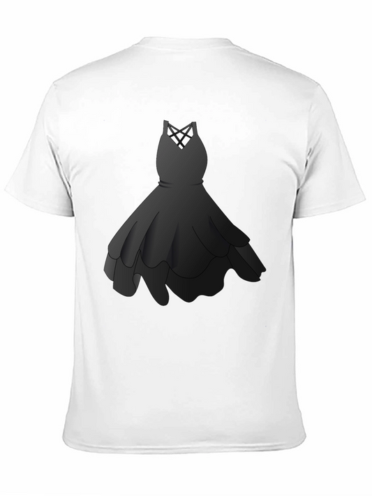 Camiseta Negra con Diseño de Vestido Elegante