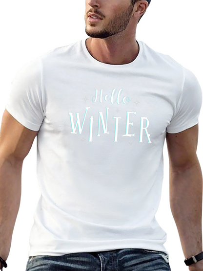 Camiseta Negra Hello Winter Invierno