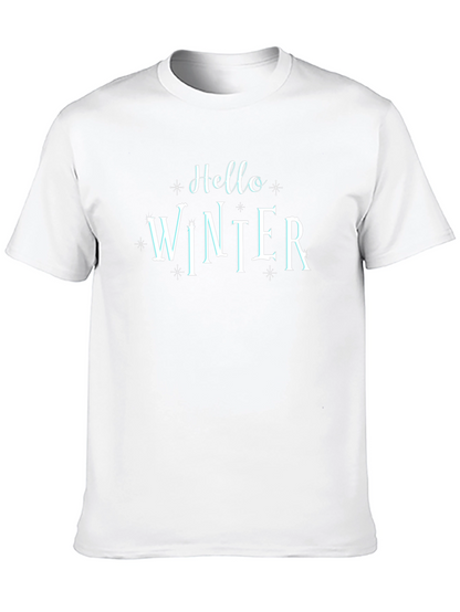 Camiseta Negra Hello Winter Invierno