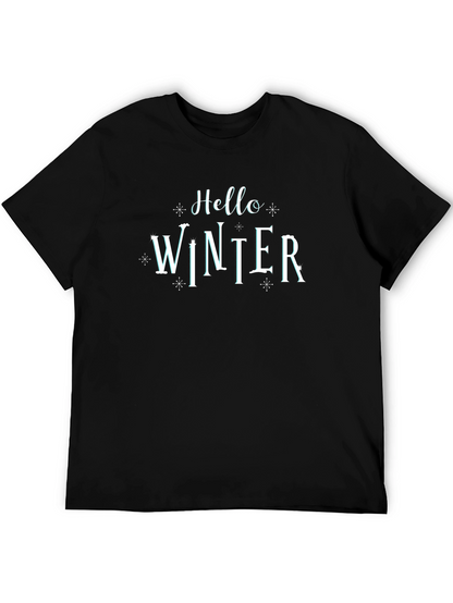 Camiseta Negra Hello Winter Invierno