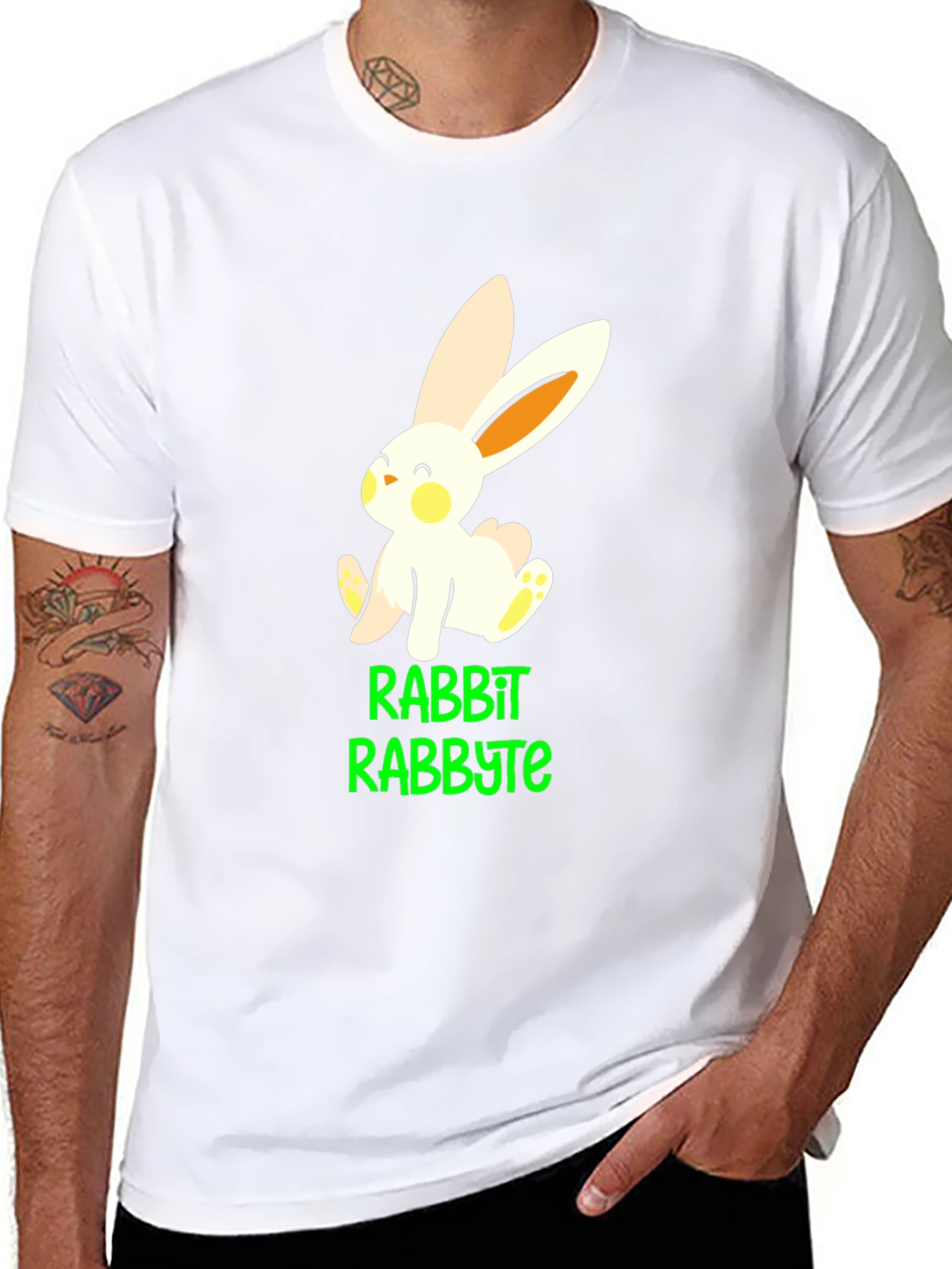 Camiseta Negra con Diseño de Conejo Rabbyte