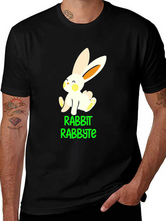Camiseta Negra con Diseño de Conejo Rabbyte