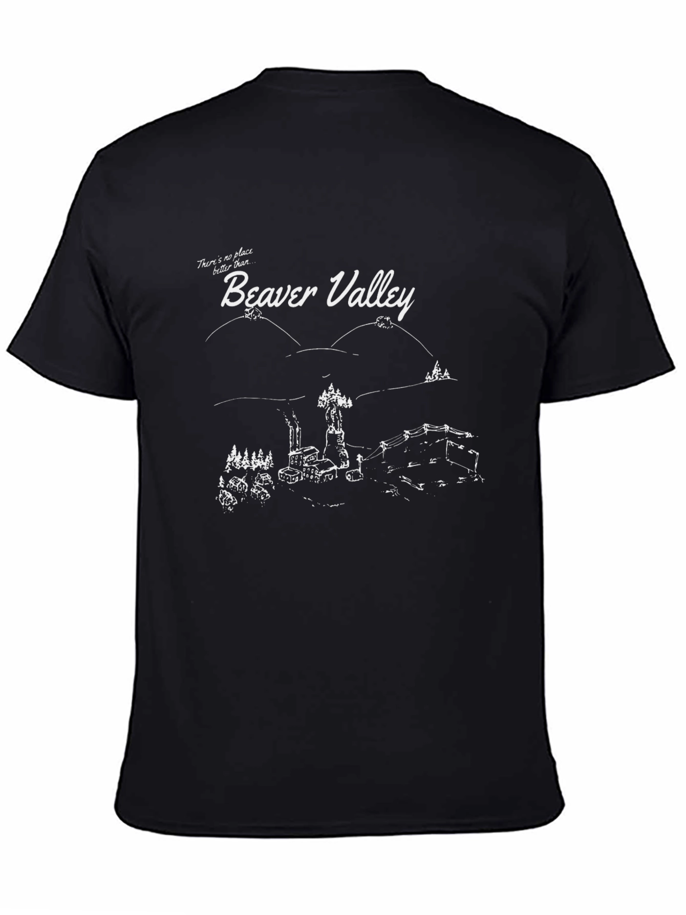 Camiseta Negra con Diseño de Beaver Valley