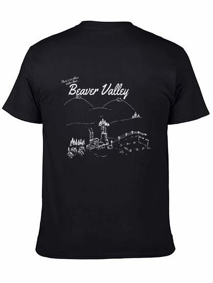 Camiseta Negra con Diseño de Beaver Valley
