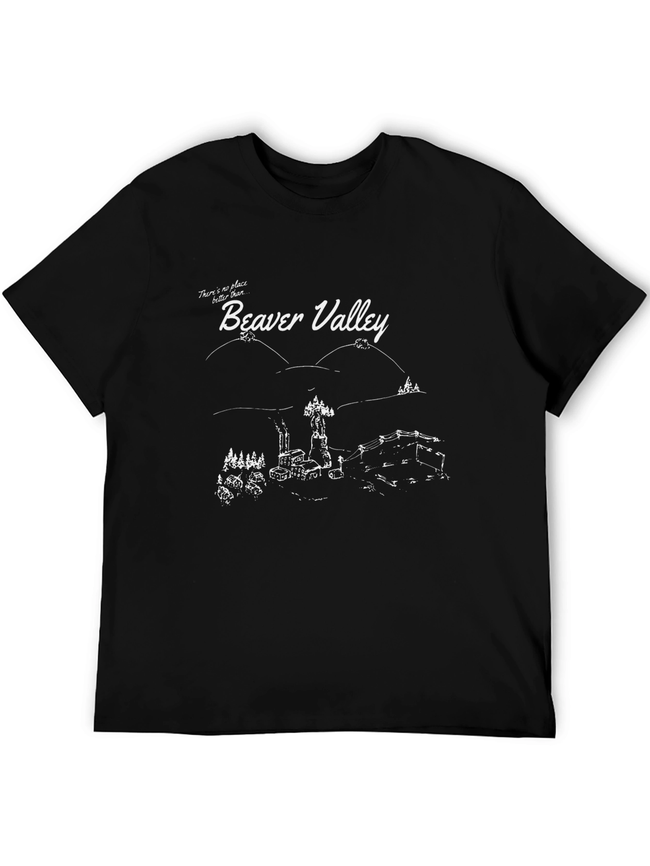 Camiseta Negra con Diseño de Beaver Valley