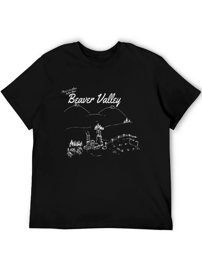 Camiseta Negra con Diseño de Beaver Valley