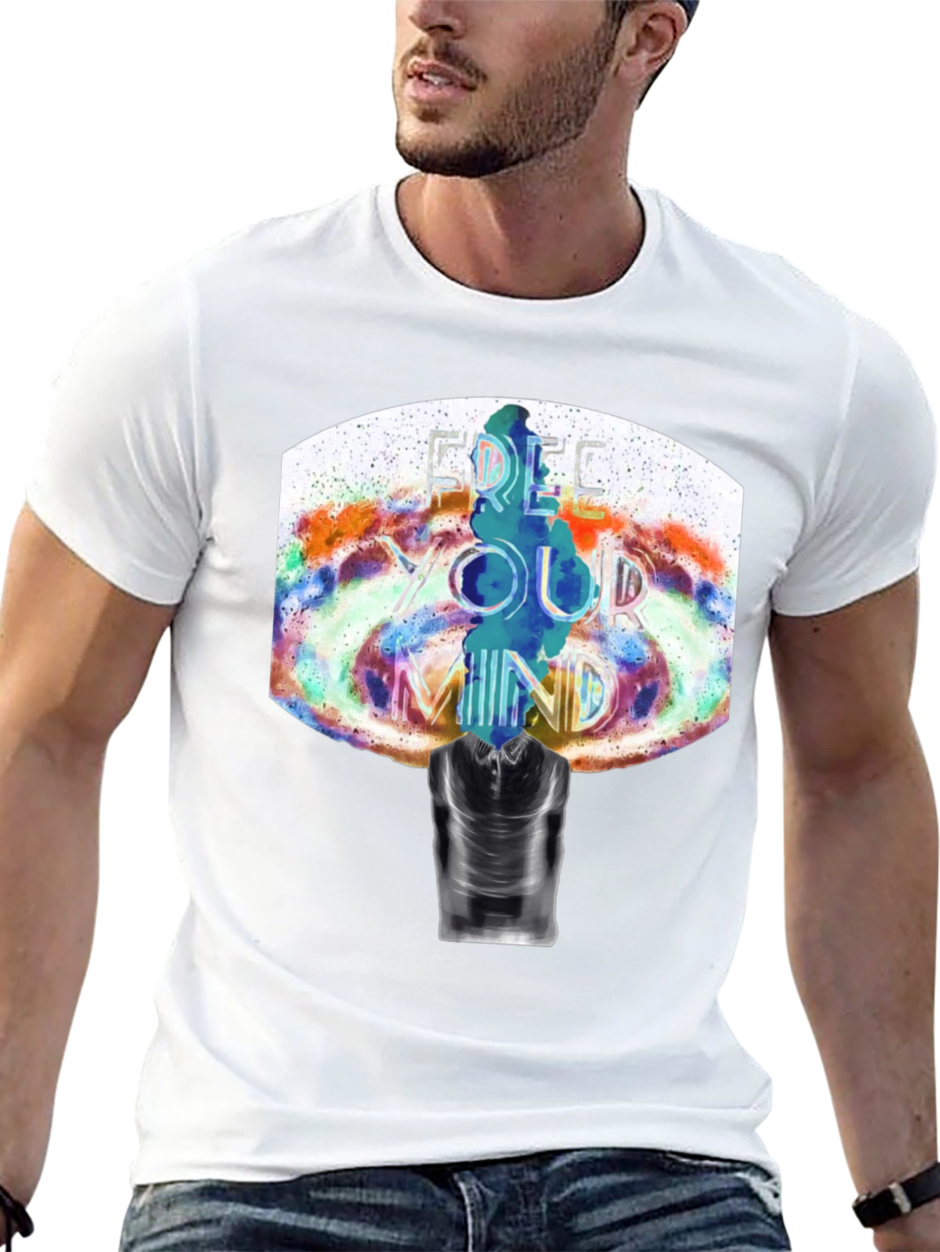 Camiseta Negra Estampada: Libera Tu Mente