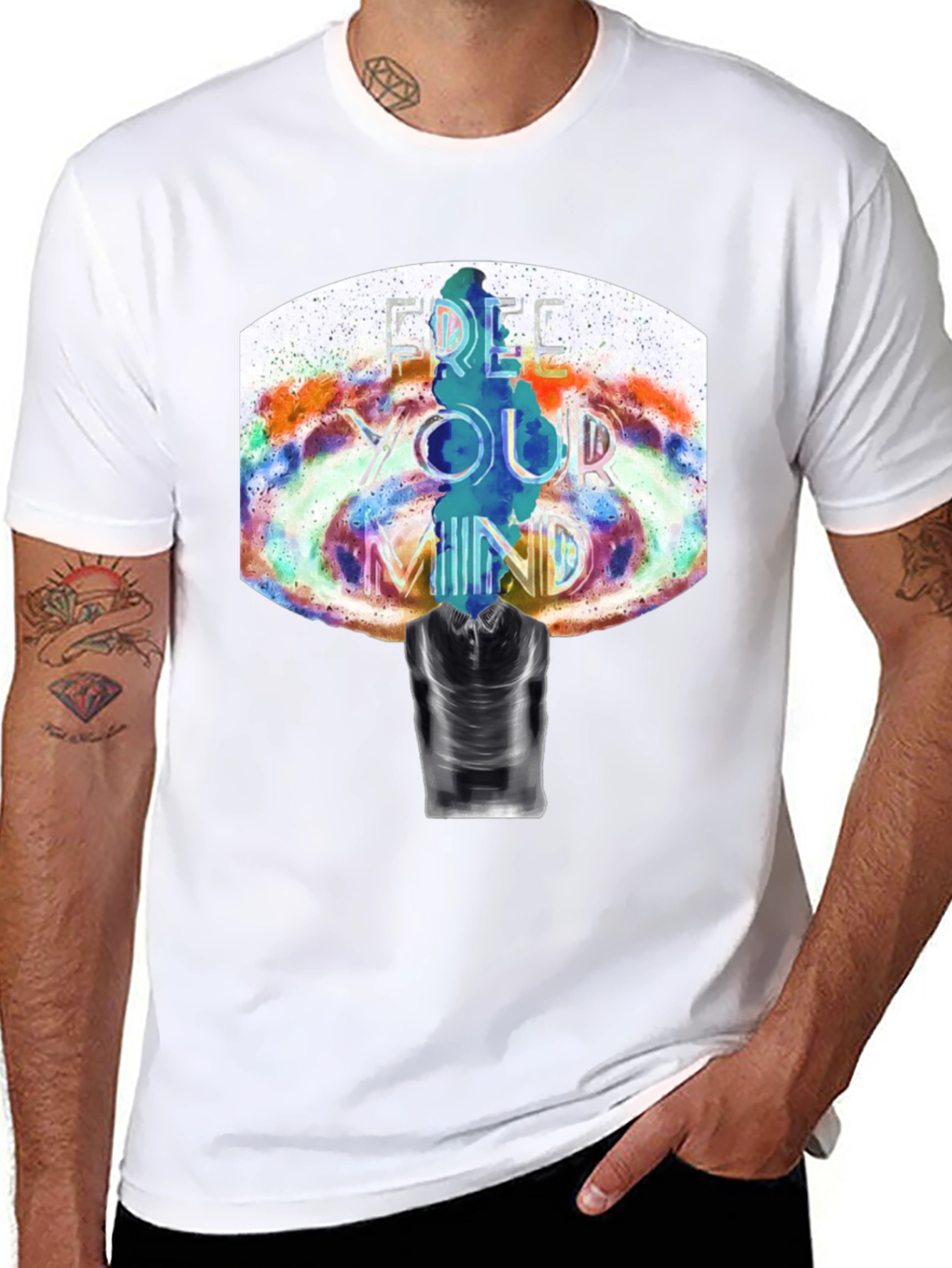 Camiseta Negra Estampada: Libera Tu Mente