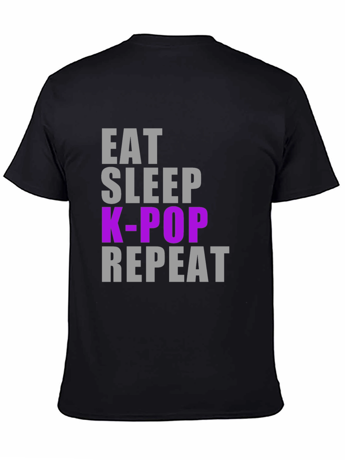 Camiseta K-Pop Eat Sleep Repeat - Estilo Casual