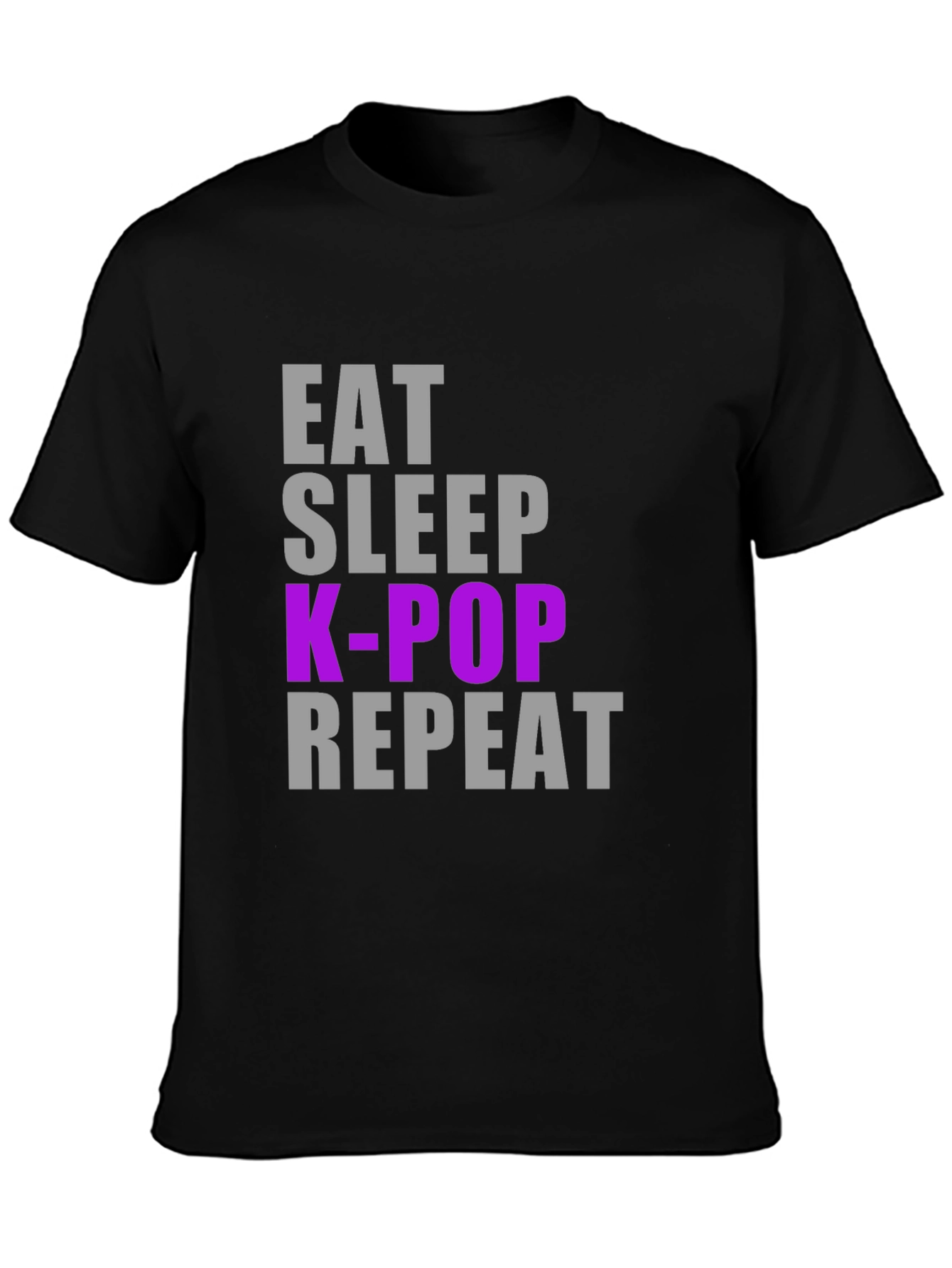 Camiseta K-Pop Eat Sleep Repeat - Estilo Casual