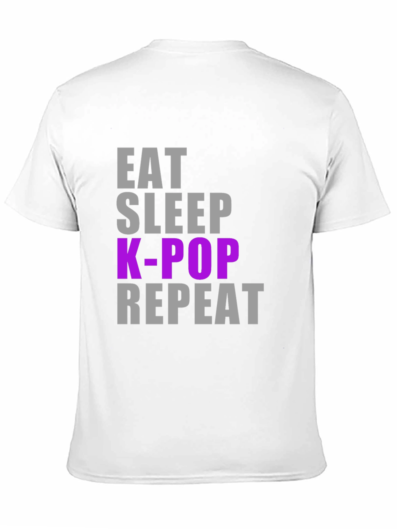 Camiseta K-Pop Eat Sleep Repeat - Estilo Casual