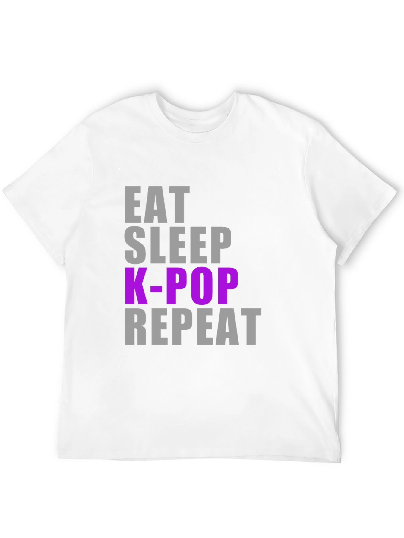 Camiseta K-Pop Eat Sleep Repeat - Estilo Casual