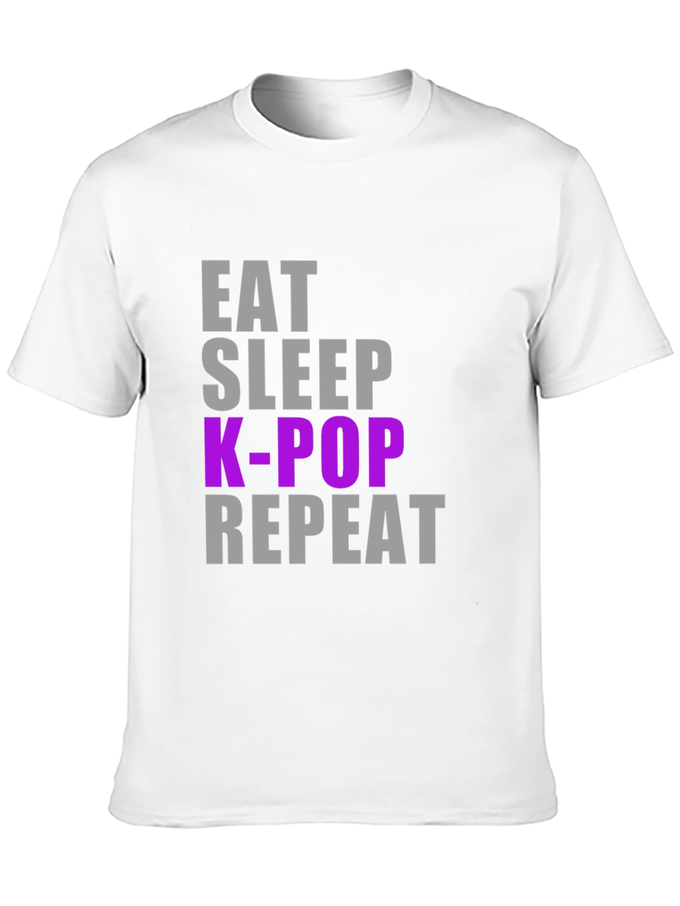 Camiseta K-Pop Eat Sleep Repeat - Estilo Casual