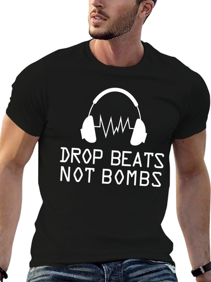 Camiseta Drop Beats Not Bombs Música DJ