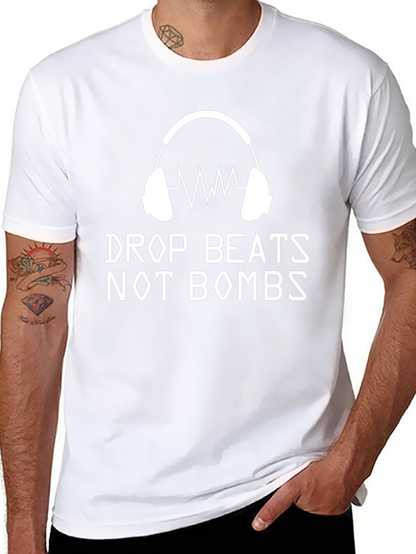 Camiseta Drop Beats Not Bombs Música DJ