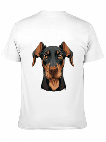 Camiseta Negra con Estampado de Dóberman