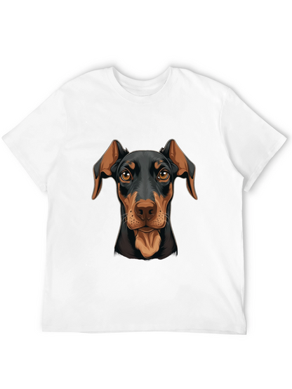 Camiseta Negra con Estampado de Dóberman