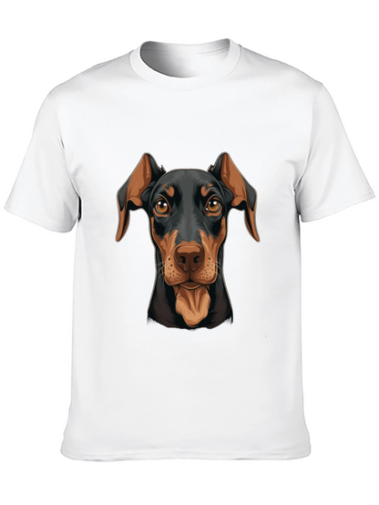 Camiseta Negra con Estampado de Dóberman