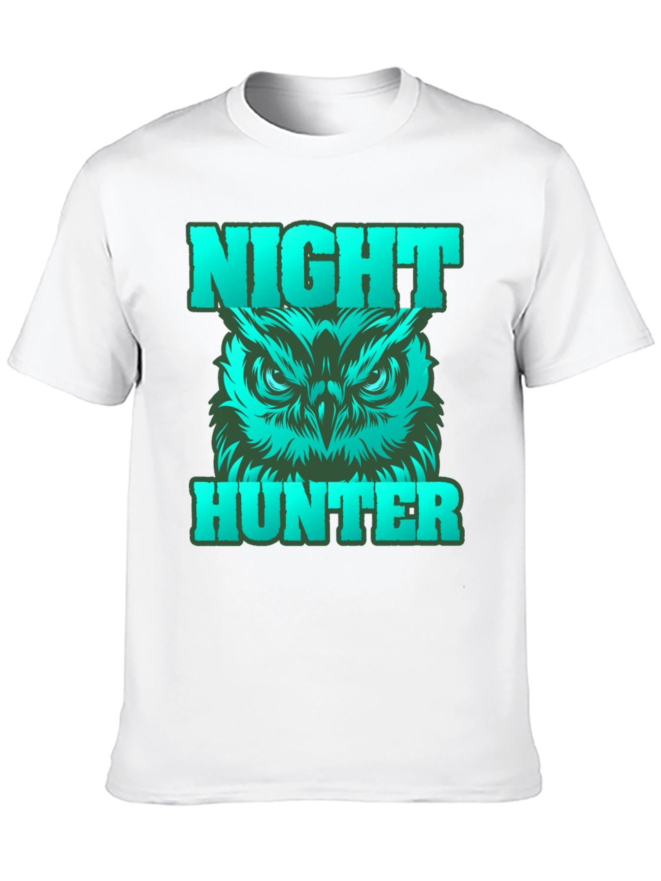 Camiseta Negra Cazador Nocturno con Búho Gráfico