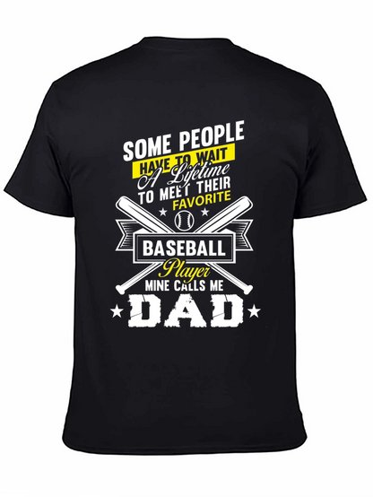 Camiseta Negra - Papá Jugador de Béisbol