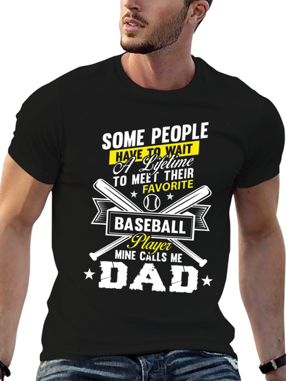 Camiseta Negra - Papá Jugador de Béisbol