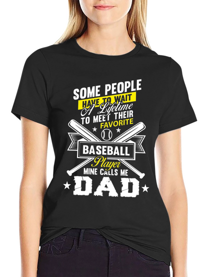 Camiseta Negra - Papá Jugador de Béisbol