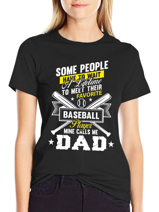 Camiseta Negra - Papá Jugador de Béisbol