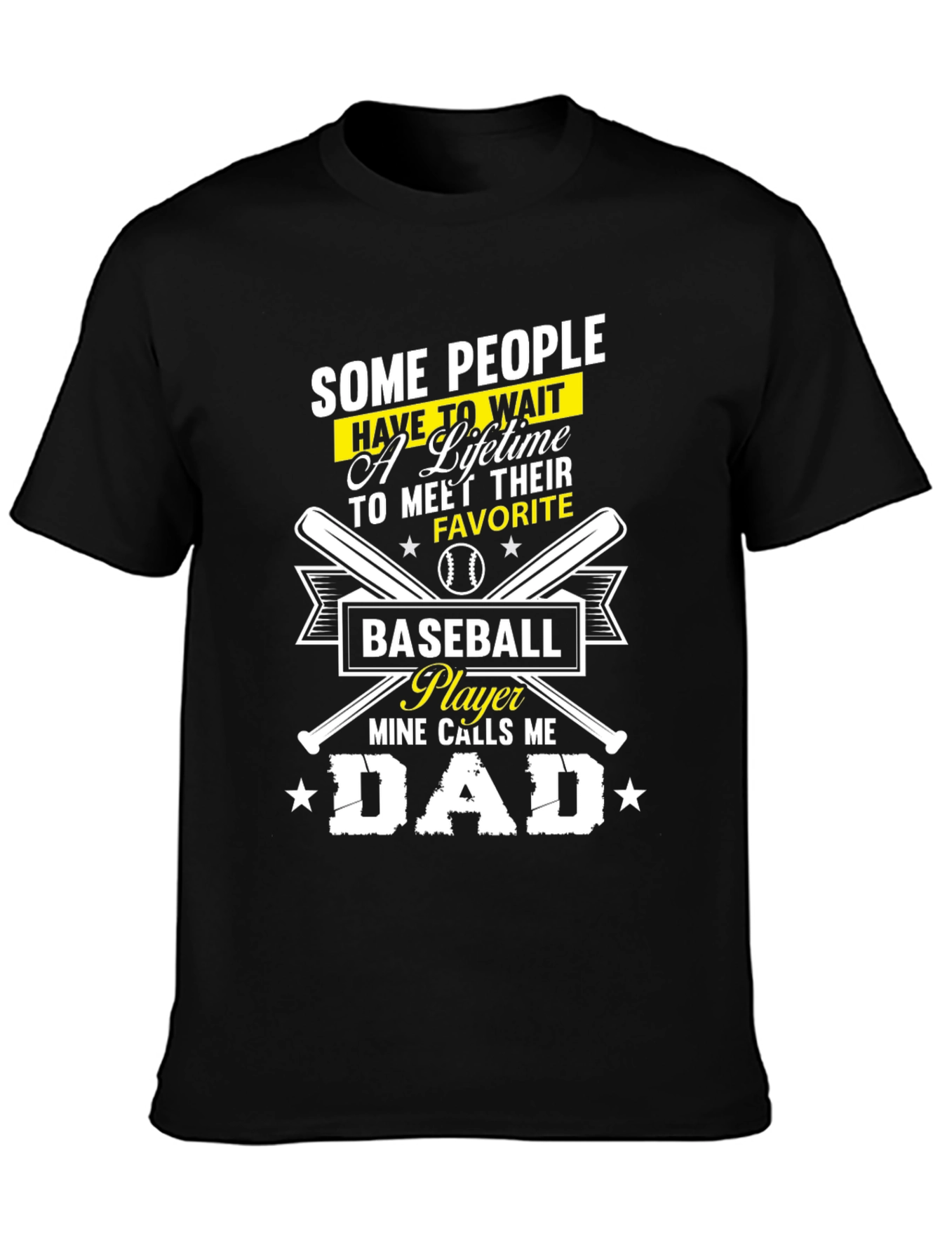 Camiseta Negra - Papá Jugador de Béisbol