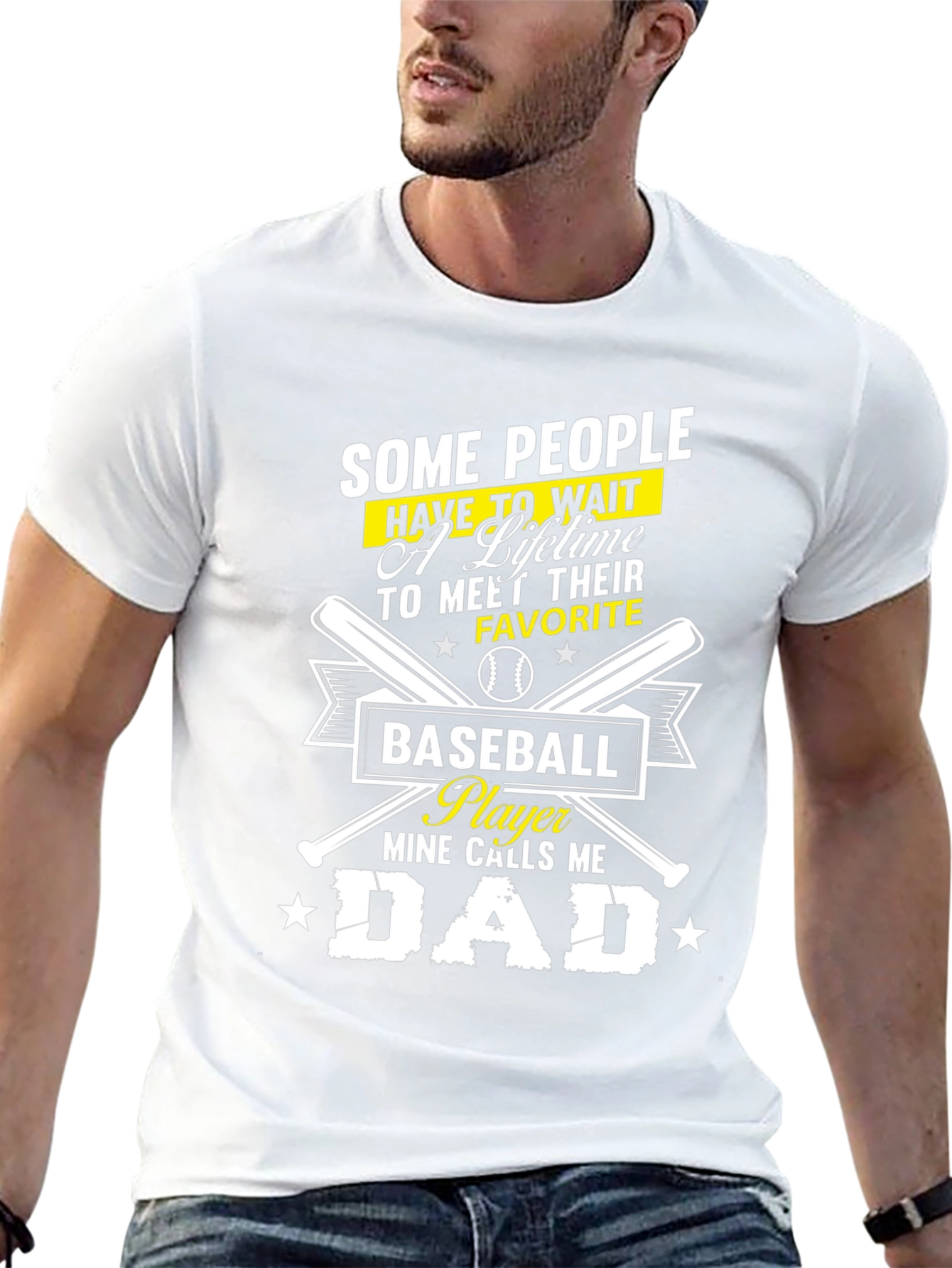 Camiseta Negra - Papá Jugador de Béisbol