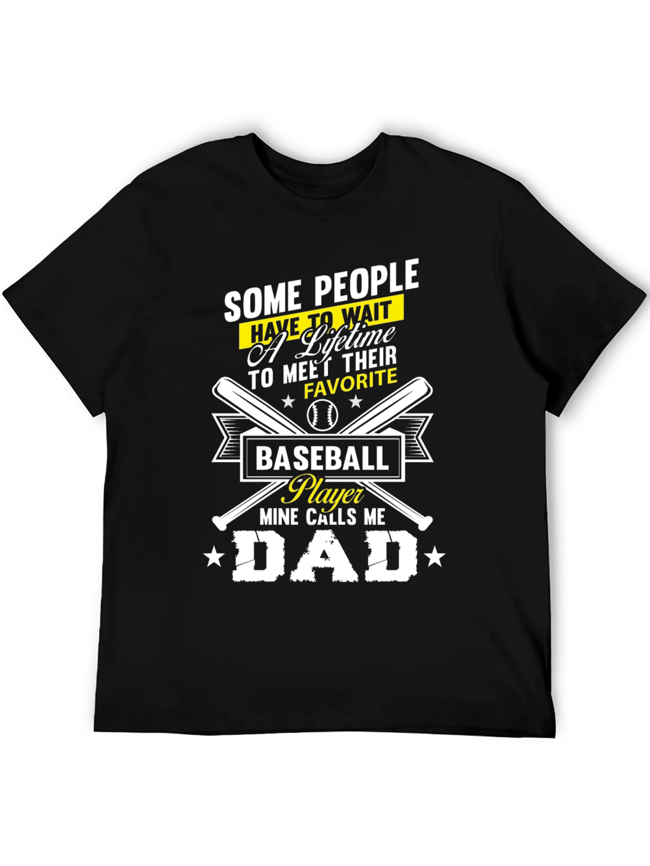 Camiseta Negra - Papá Jugador de Béisbol