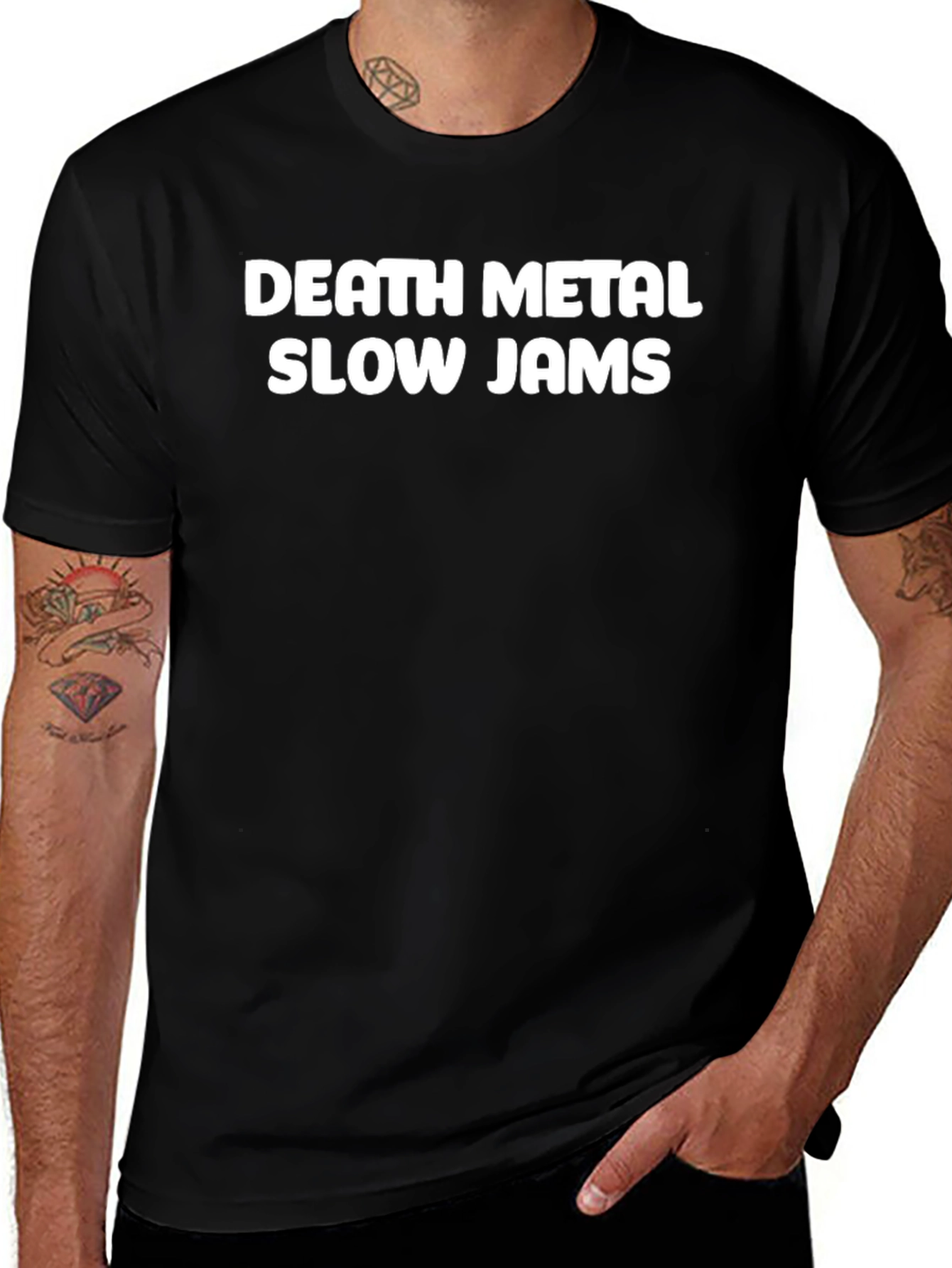 Camiseta Negra Death Metal Slow Jams Hombre