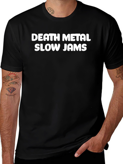 Camiseta Negra Death Metal Slow Jams Hombre