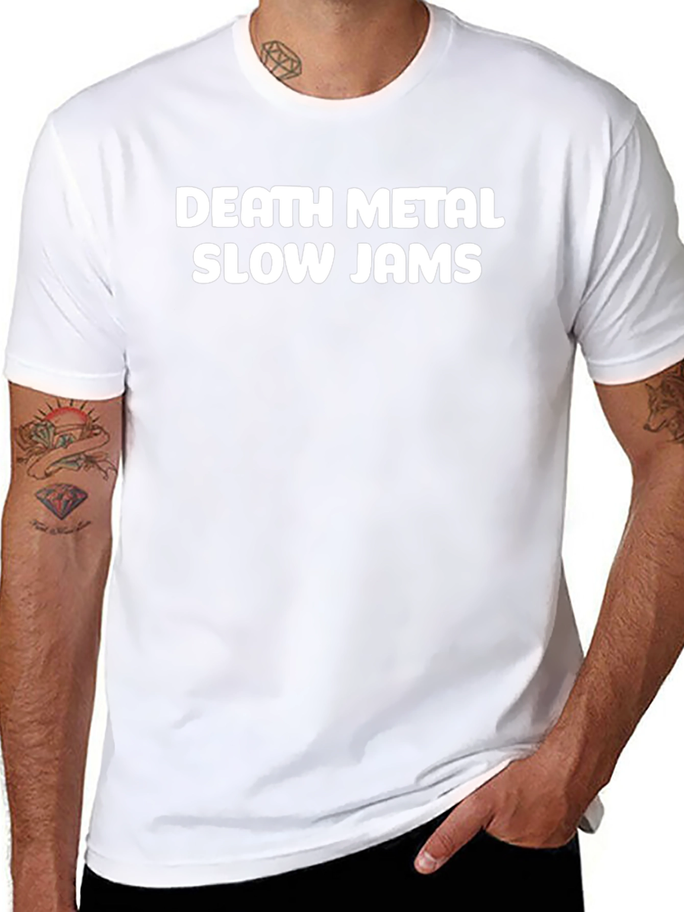 Camiseta Negra Death Metal Slow Jams Hombre