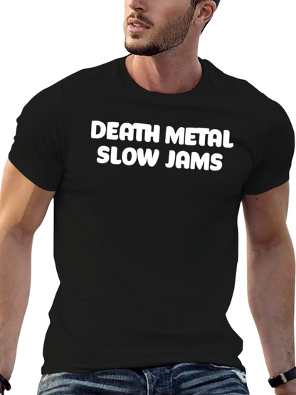 Camiseta Negra Death Metal Slow Jams Hombre