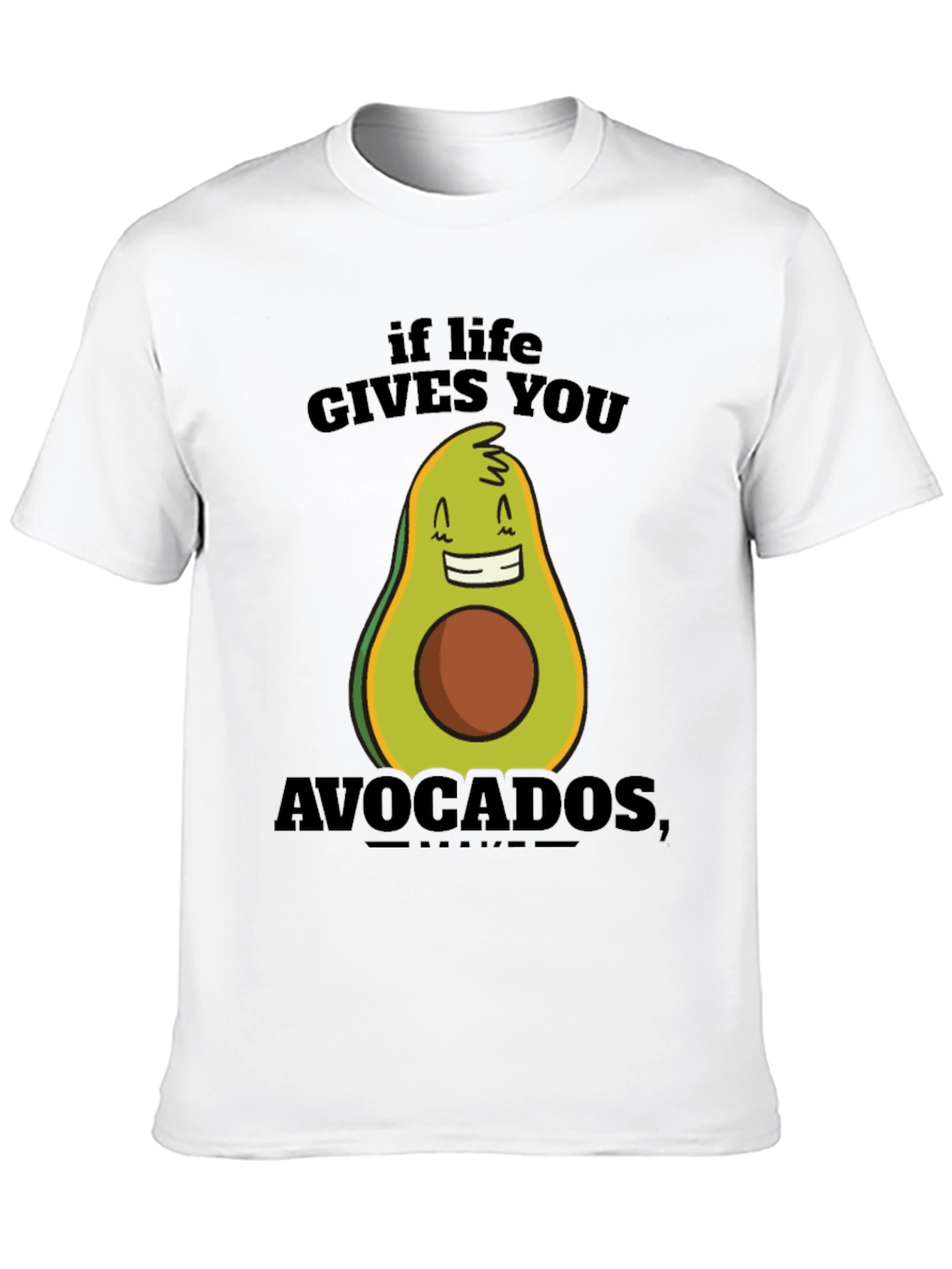 Camiseta Negra con Diseño Divertido de Aguacate