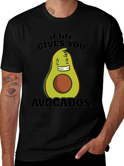 Camiseta Negra con Diseño Divertido de Aguacate