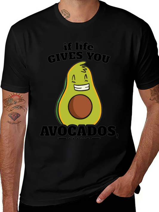 Camiseta Negra con Diseño Divertido de Aguacate