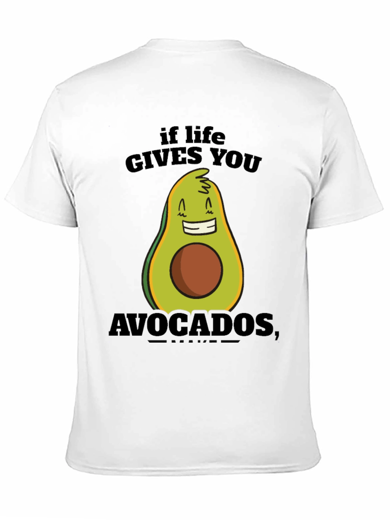 Camiseta Negra con Diseño Divertido de Aguacate