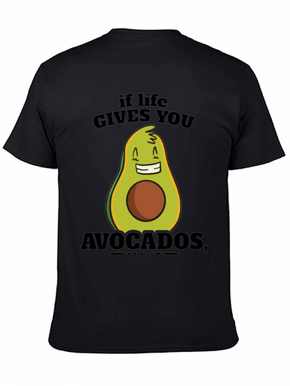 Camiseta Negra con Diseño Divertido de Aguacate