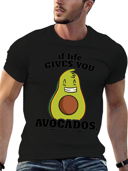 Camiseta Negra con Diseño Divertido de Aguacate