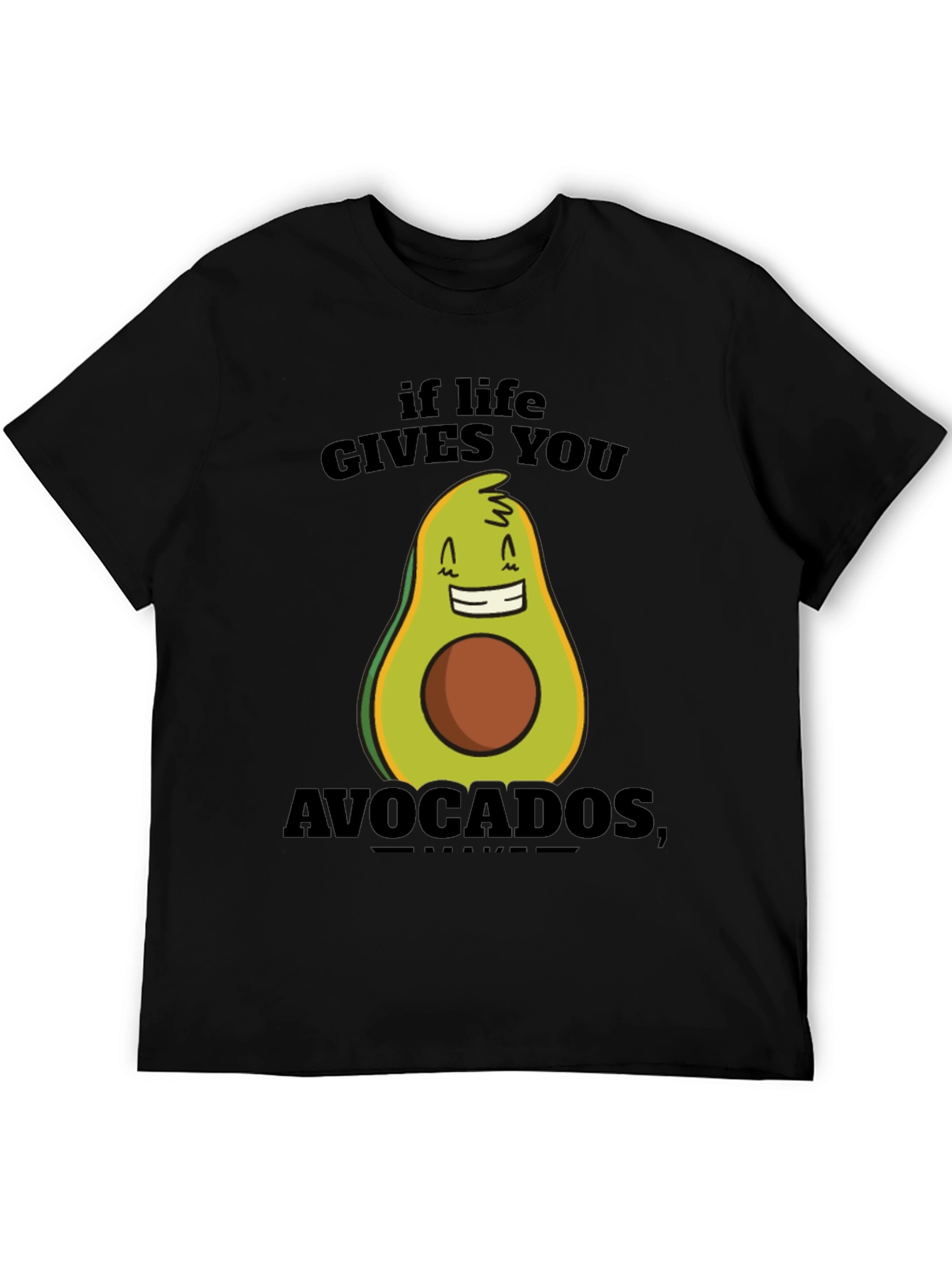 Camiseta Negra con Diseño Divertido de Aguacate