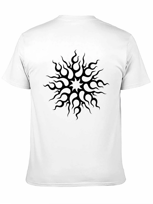 Camiseta Negra Estampado Mandala Tribal