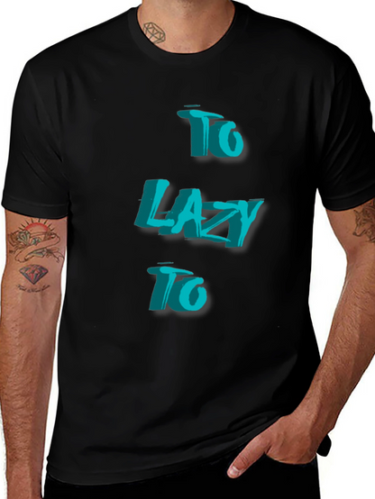Camiseta Negra - Too Lazy To Estilo 3D