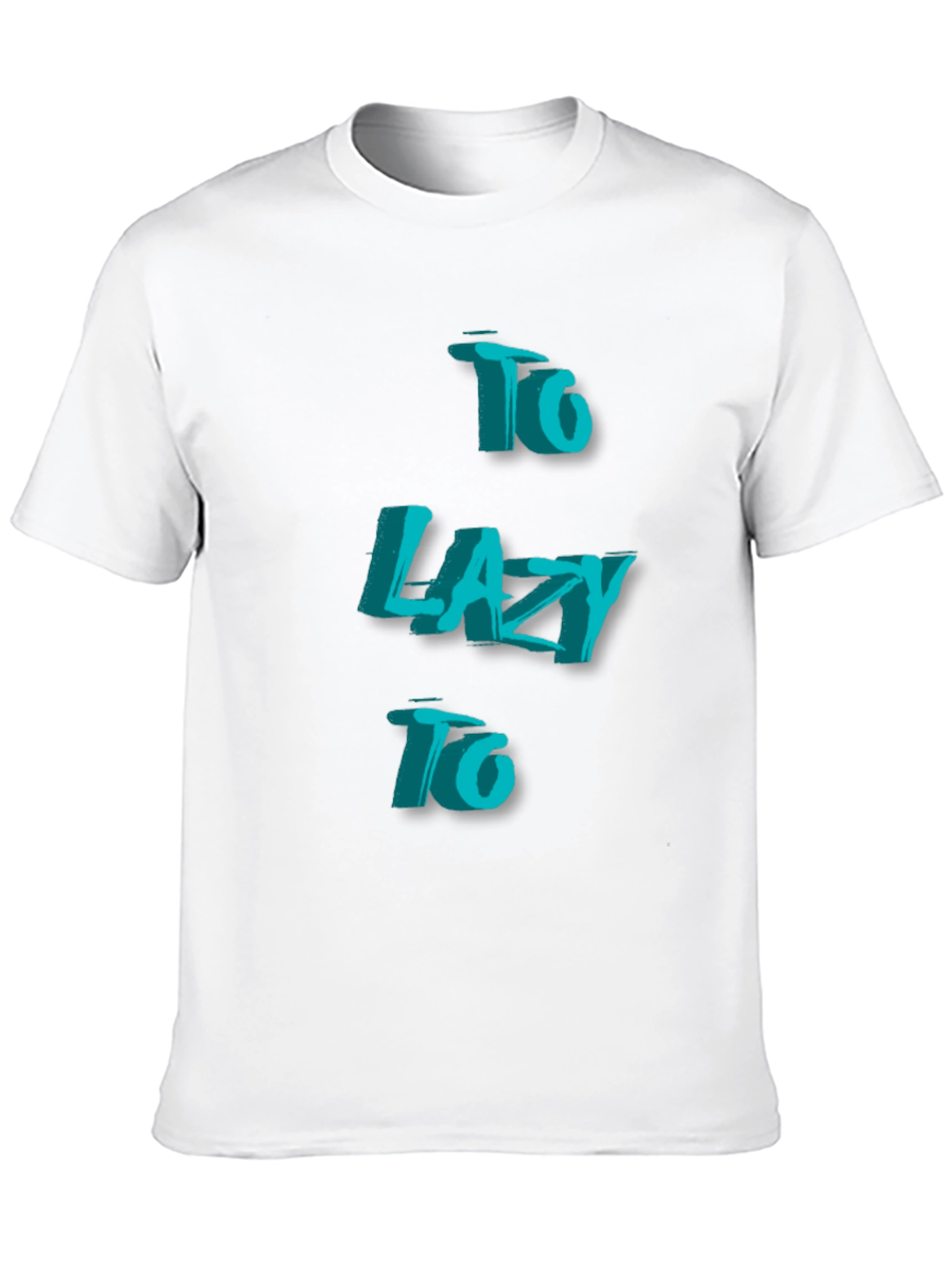 Camiseta Negra - Too Lazy To Estilo 3D
